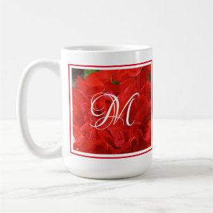 Caneca De Café Foto da bela e brilhante flor gerânio floral verme