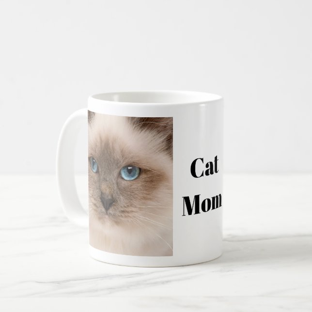 Caneca De Café Foto da Cat Mãe (Frente Esquerda)