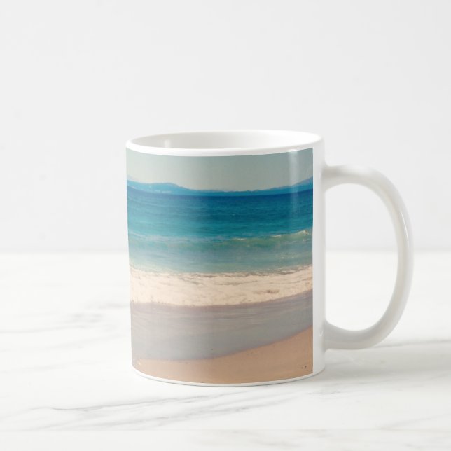 Caneca De Café Foto da cena da praia de Aqua (Direita)