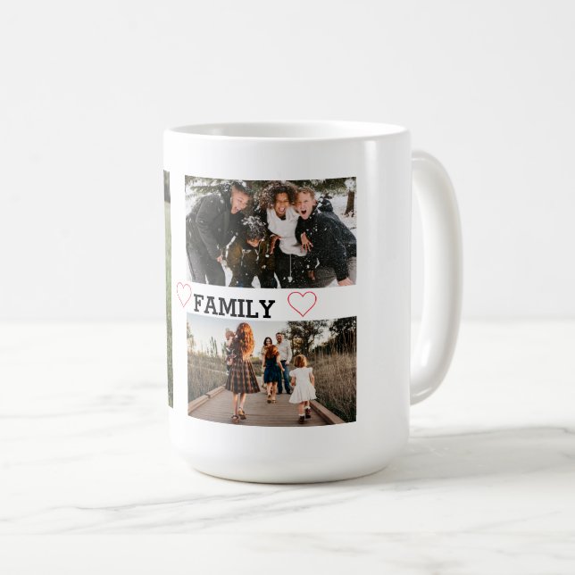 Caneca De Café Foto da família 3 simples (Frente Esquerda)