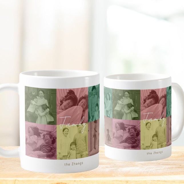 Caneca De Café Foto da família de Pop de arte personalizada Colag (Criador carregado)