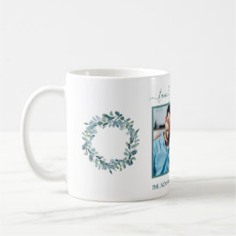 Caneca De Café Foto da família eucalyptus greenery White name