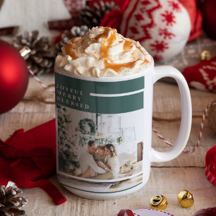 Caneca De Café Foto da família moderna Feliz alegre abençoada