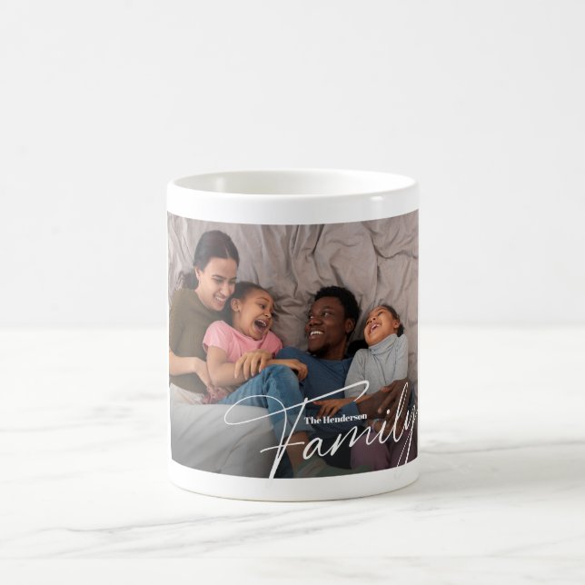 Caneca De Café Foto da família personalizada simples (Centro)