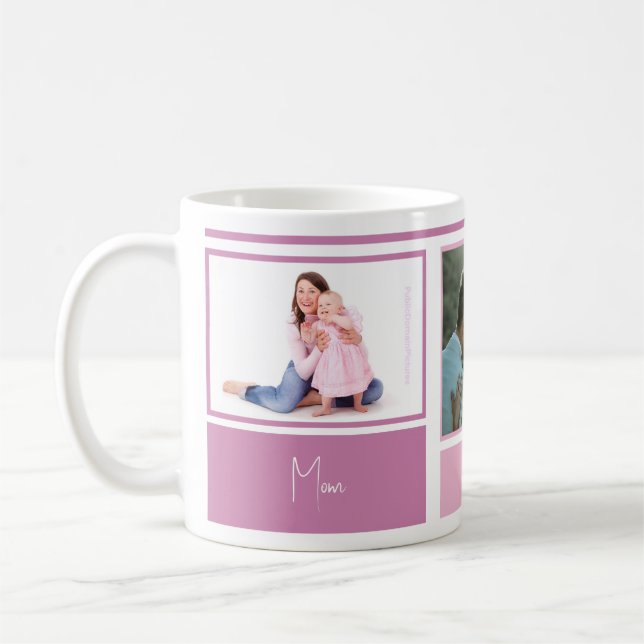 Caneca De Café Foto da família rosa (Esquerda)