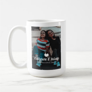 Caneca De Café Foto da melhor amiga do coração branco moderno