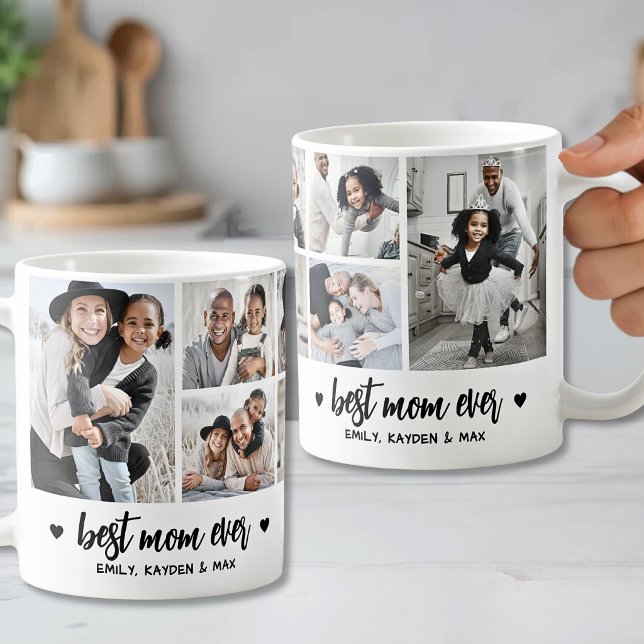 Caneca De Café Foto da Melhor Mãe Personalizada (Personalized Best Mom Photo Mother Coffee Mug)
