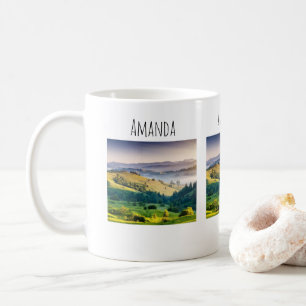 Caneca De Café Foto da Natureza Cênica de Colinas Ondulantes