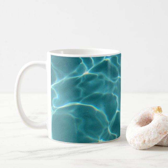 Caneca De Café Foto da Piscina Verde Aqua (Com Donut)