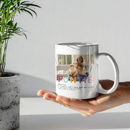 Caneca De Café Foto da Tia Natal da Tia da Tiopgrafia das Funtas 