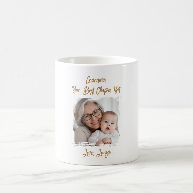 Caneca De Café Foto da Vovó Melhor Capítulo Neto (Centro)