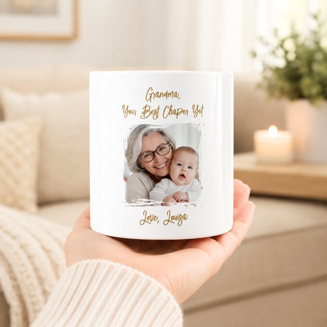 Caneca De Café Foto da Vovó Melhor Capítulo Neto (Criador carregado)