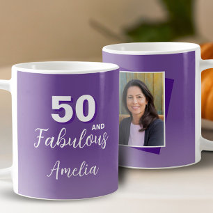 Caneca De Café Foto de 50 anos de idade roxa e fabulosa