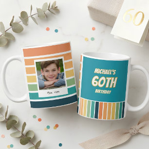 Caneca De Café Foto de 60º Aniversário Retro para Ele