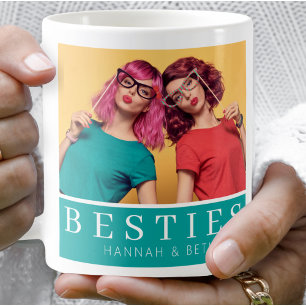 Caneca De Café Foto de Amizade de Besties Modernas