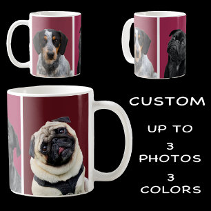 Caneca De Café Foto de animal de estimação personalizada com 3 co