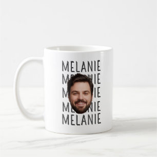 Caneca De Café Foto de Aniversário com Nome Personalizado, Foto d
