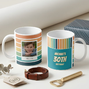 Caneca De Café Foto de Aniversário de 30 anos para Ele Retrô