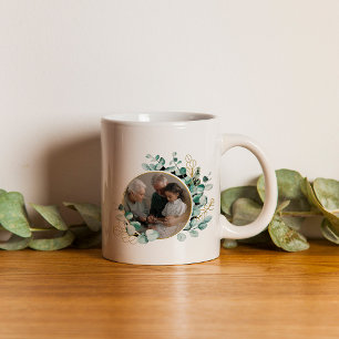 Caneca De Café Foto de avós eucalipto Wreath Coffee Mug