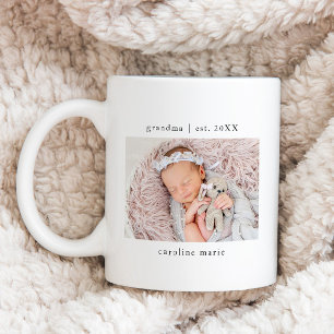 Caneca De Café Foto de Bebê do Ano de Fundação da Vovó