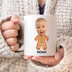 Caneca De Café Foto De Bebê Personalizada Enfrentando Pão De Nata