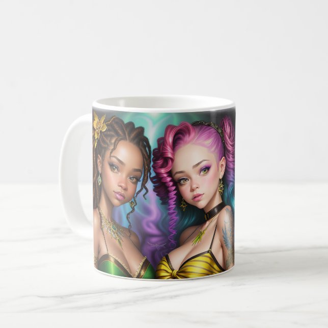Caneca De Café Foto de Besties Melhor Amigos - Mug Personalizado  (Frente Esquerda)
