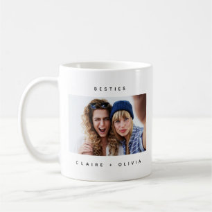 Caneca De Café Foto de Besties Modernas Simples