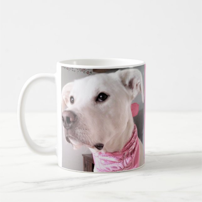 Caneca De Café Foto de Cachorro Branco Bonito Personalizar com No (Esquerda)