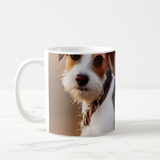 Caneca De Café Foto de Cachorro Cachorro Russel Terrier (Esquerda)