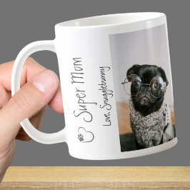Caneca De Café Foto de cão Super Mãe impressão de café Mug