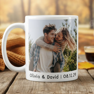 Caneca De Café Foto de Casal Feliz no Casamento