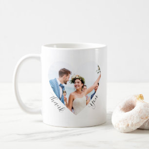 Caneca De Café Foto De Casamento Elegante Obrigado Favorece Perso