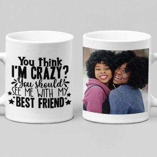 Caneca De Café Foto de citação dos melhores amigos malucos