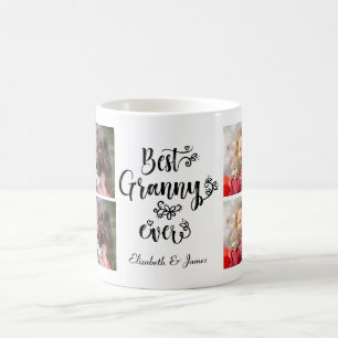 Caneca De Café Foto de Colagem Fofa Melhor Avó Alguma Vez Avó Dot