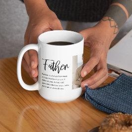 Caneca De Café Foto de Colagem Moderna com o Pai Melhor Presente