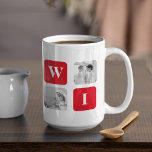Caneca De Café Foto De Colagem Moderna E Presente Vermelho Para U<br><div class="desc">Foto De Colagem Moderna E Presente Vermelho Para Uma Esposa Adorável</div>