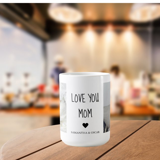 Caneca De Café Foto de Colagem Moderna Te Ama Mãe Melhor Presente (Criador carregado)
