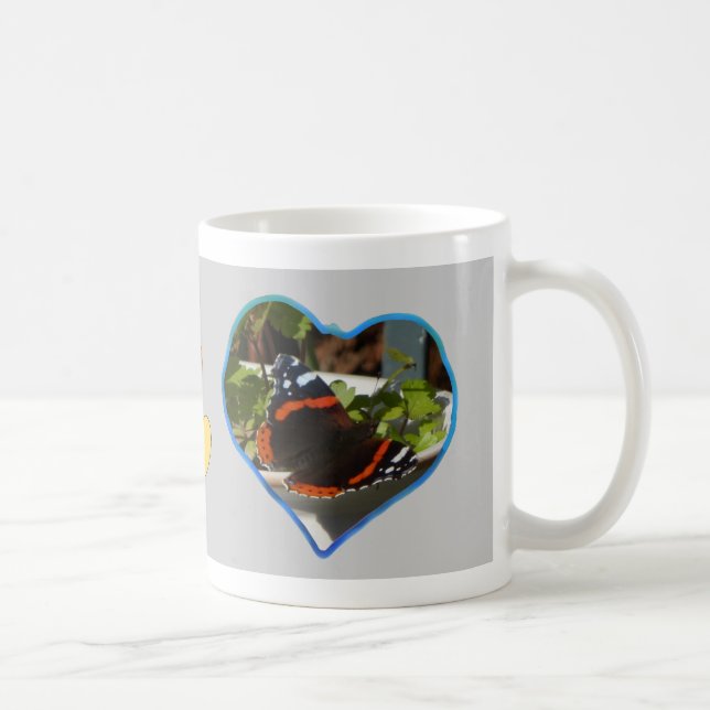 Caneca De Café Foto de Corações Cinza de Café (Direita)