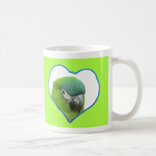 Caneca De Café Foto de Corações Mug Verde de Café