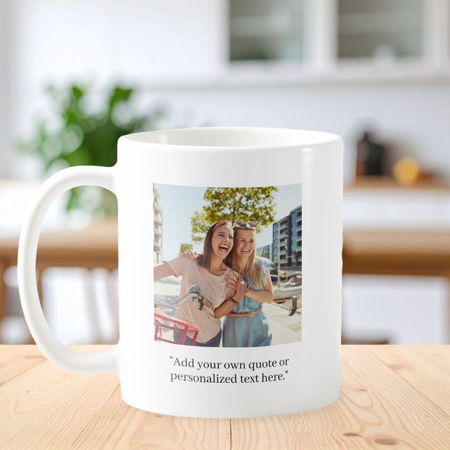 Caneca De Café Foto de Cotação Personalizada Moderna (Criador carregado)