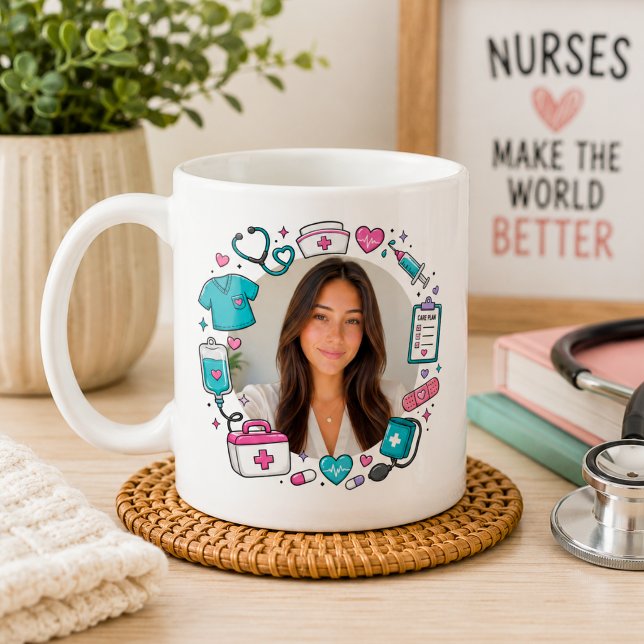 Caneca De Café Foto de Enfermeira Caprichosa  (Criador carregado)