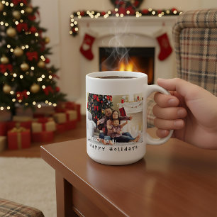Caneca De Café Foto de família de Natal personalizada única moder