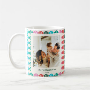 Caneca De Café Foto de Família Natal Floco de Neve Atômico Retrô