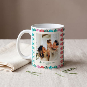 Caneca De Café Foto de Família Natal Floco de Neve Atômico Retrô