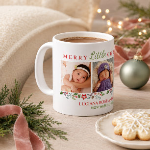 Caneca De Café Foto de feliz de natal recém-nascida