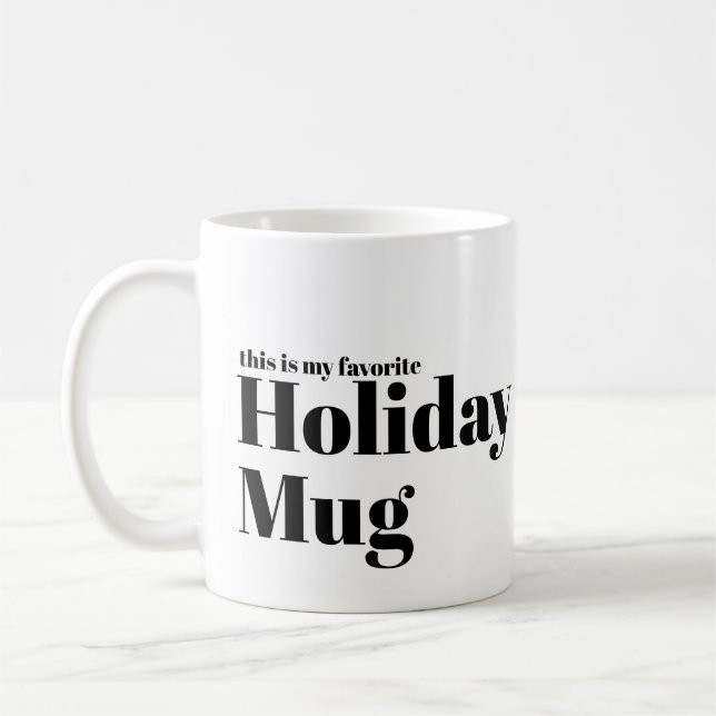Caneca De Café Foto de Feriado de Natal Mínimo Engraçado (Esquerda)