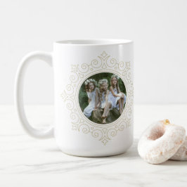 Caneca De Café Foto de Feriado de Neve do Ornamentado Elegante
