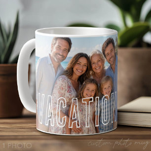Caneca De Café Foto de Férias com Sobreposição de Texto Moderno