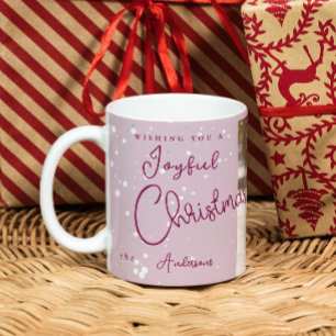 Caneca De Café Foto de flocos de neve de Natal Moderno da Tendênc