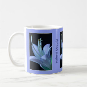 Caneca De Café Foto de Flor Azul Hosta Ornate Lavender Personaliz